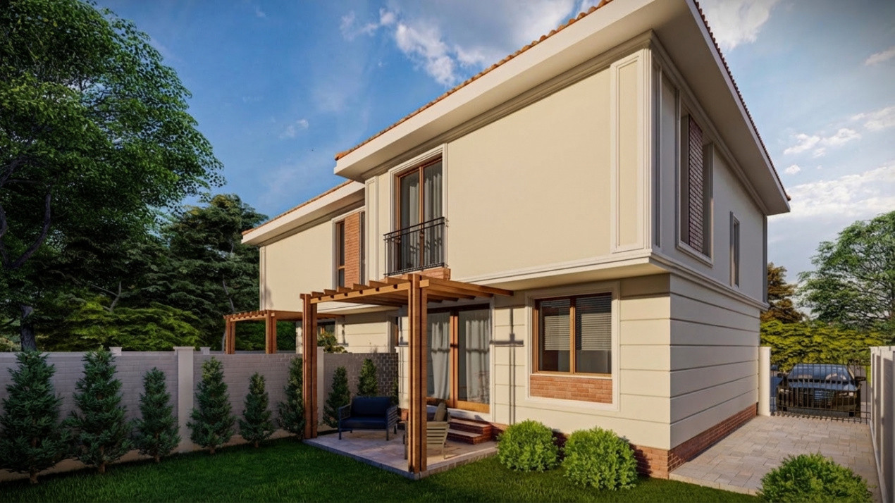 Proiect modern in stil mediteranean cu 4 camere - Giroc 5, foxfort.ro