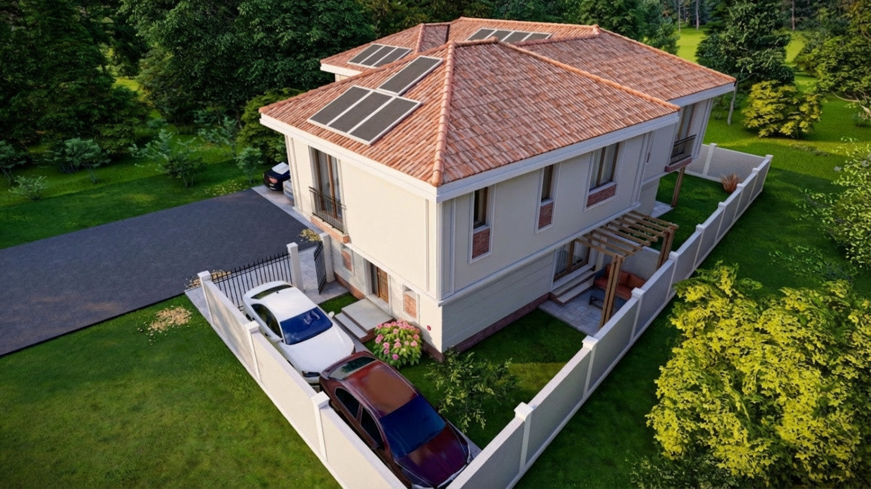 Proiect modern in stil mediteranean cu 4 camere - Giroc 6, foxfort.ro