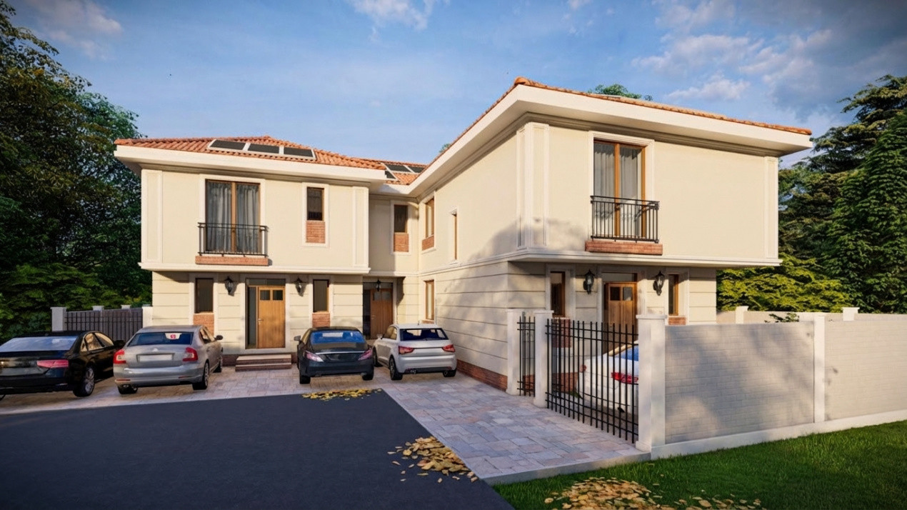 Proiect modern in stil mediteranean cu 4 camere - Giroc 9, foxfort.ro