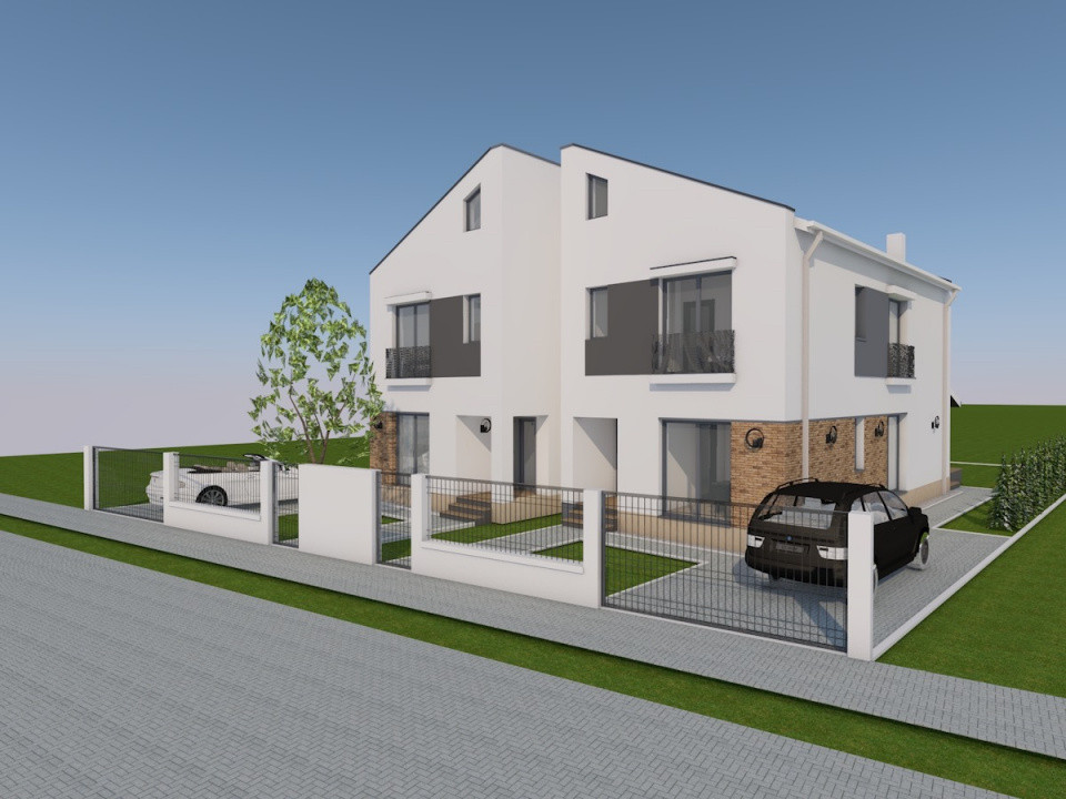 Duplex despartit prin camera tehnica, 5 camere, teren de 308 in Sanandrei 1, foxfort.ro