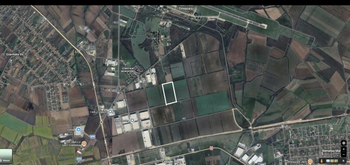 Teren de vanzare zona VGP Park, 23.020 mp, front stradal 58 ml - Ghiroda 2, foxfort.ro