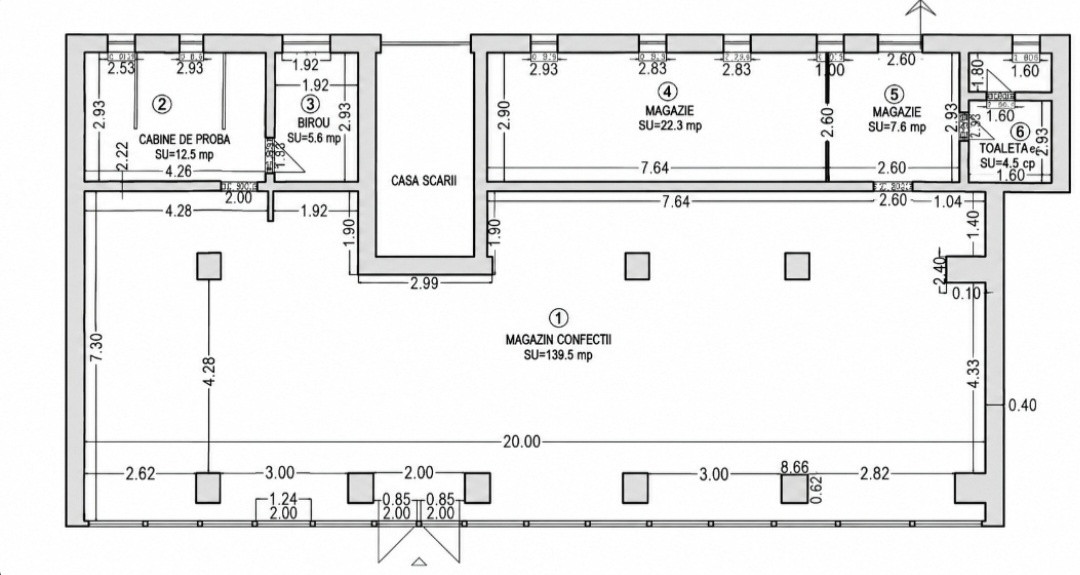 Spatiu comercial ultracentral de inchiriat, 200 mp utili, front stradal 22 ml 1, foxfort.ro