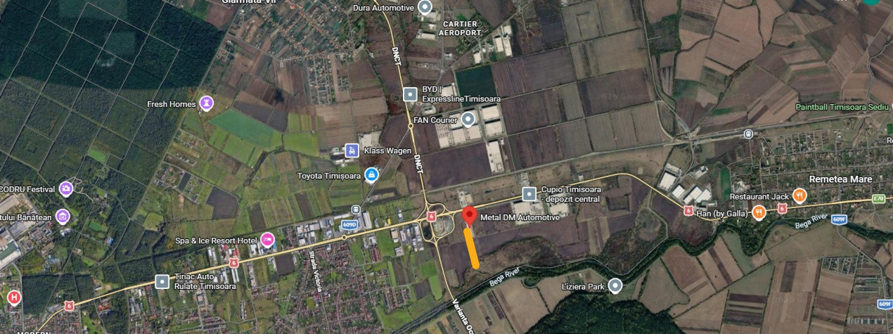 Teren extravilan de 8077 mp de vanzare in zona industriala Ghiroda 1, foxfort.ro