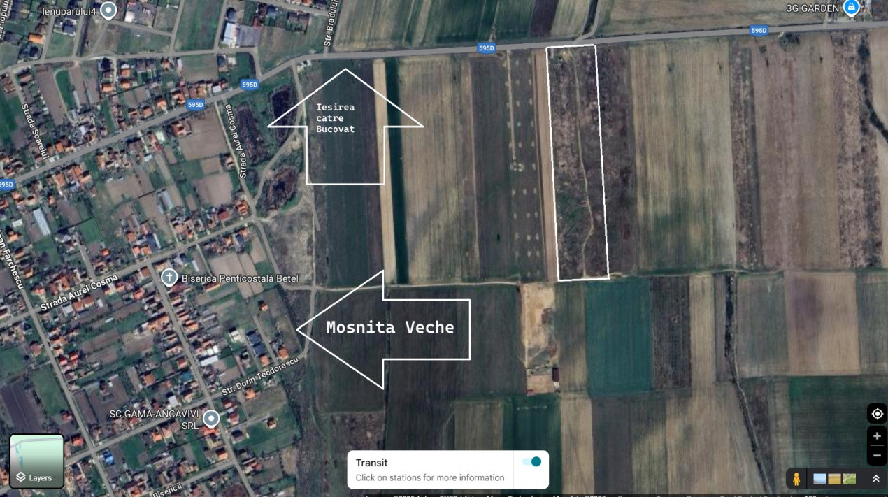 Teren de vanzare 15.100 mp, iesire la asfalt Mosnita Veche 1, foxfort.ro