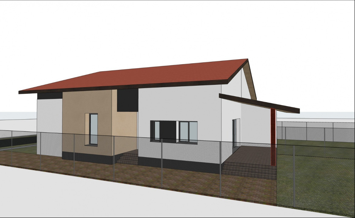 Duplex cu 3 camere, 76 mp utili si 300 mp teren, de vanzare in Sacalaz 2, foxfort.ro
