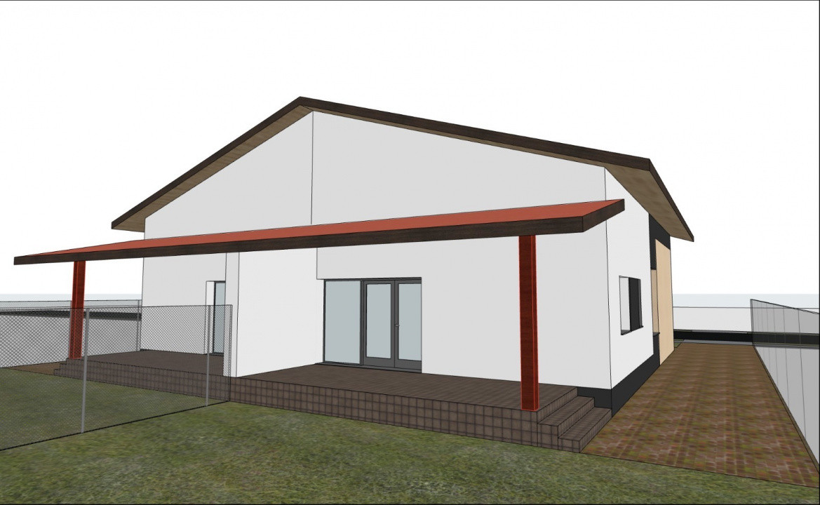 Duplex cu 3 camere, 76 mp utili si 300 mp teren, de vanzare in Sacalaz 6, foxfort.ro