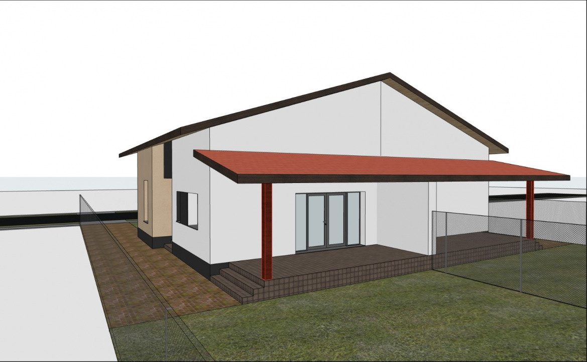 Duplex cu 3 camere, 76 mp utili si 300 mp teren, de vanzare in Sacalaz 7, foxfort.ro