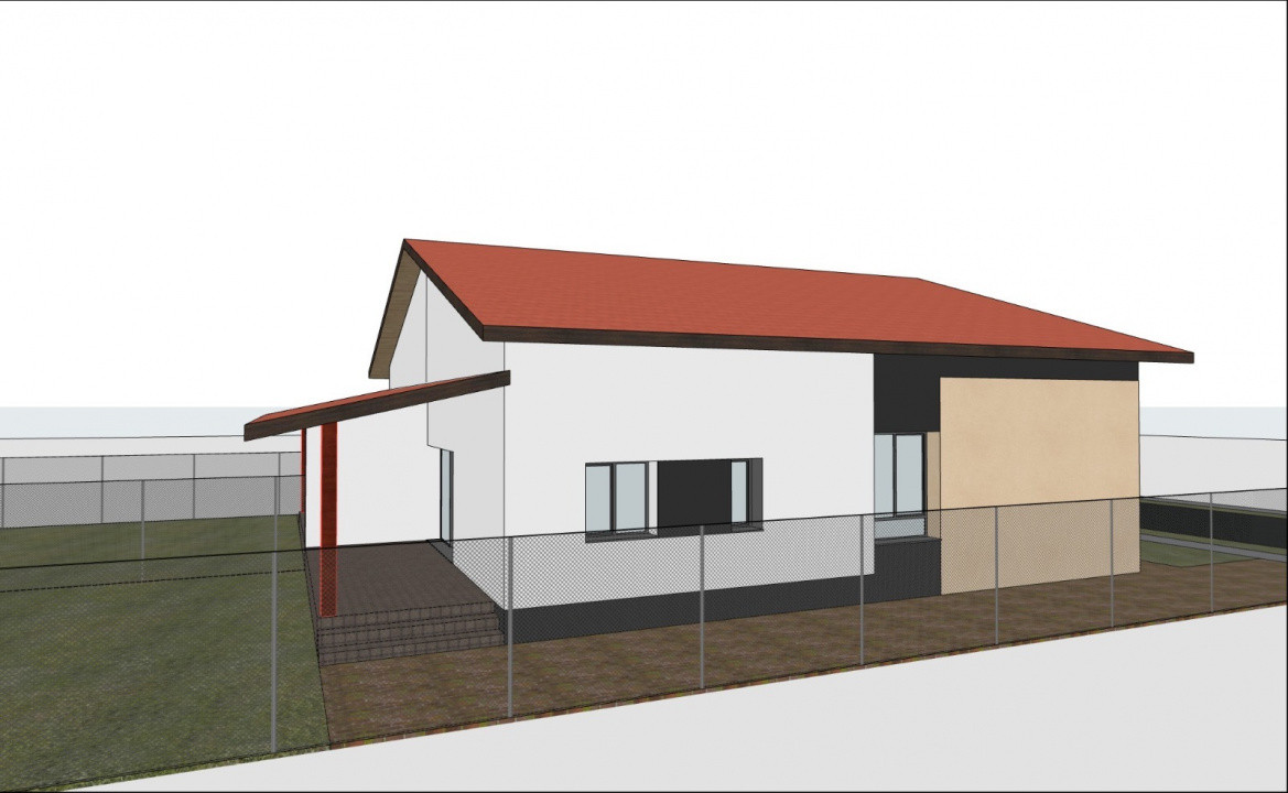 Duplex cu 3 camere, 76 mp utili si 300 mp teren, de vanzare in Sacalaz 8, foxfort.ro