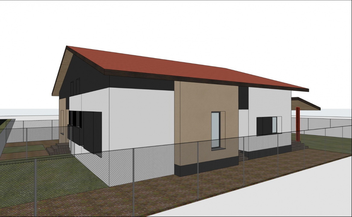 Duplex cu 3 camere, 76 mp utili si 300 mp teren, de vanzare in Sacalaz 9, foxfort.ro