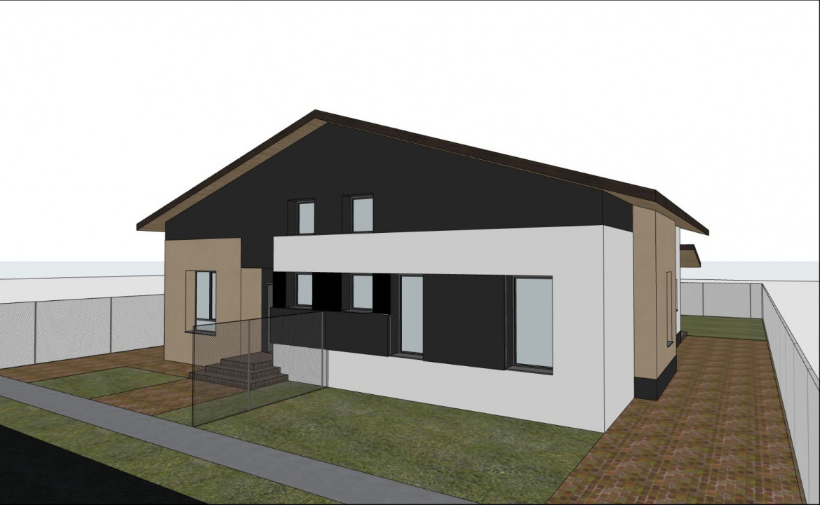 Duplex cu 3 camere, 76 mp utili si 300 mp teren, de vanzare in Sacalaz 10, foxfort.ro
