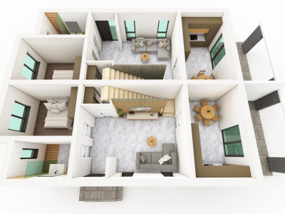 Duplex cu 5 camere si 300 mp teren, de vanzare in Sanmihaiu Roman