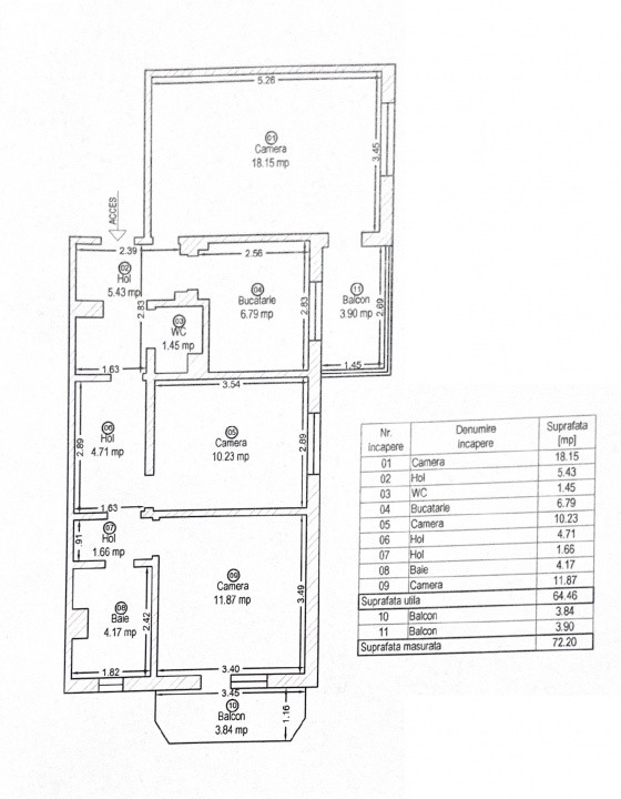 Apartament 3 camere decomandat, gata de renovat, Zona Freidorf 1, foxfort.ro