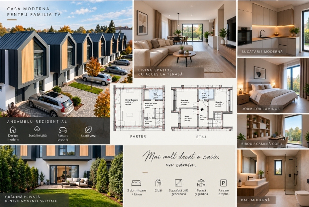 Casa 4 camere la pret de apartament, teren 180 mp P+1,Constructie 2026, Arad Gai 1, foxfort.ro